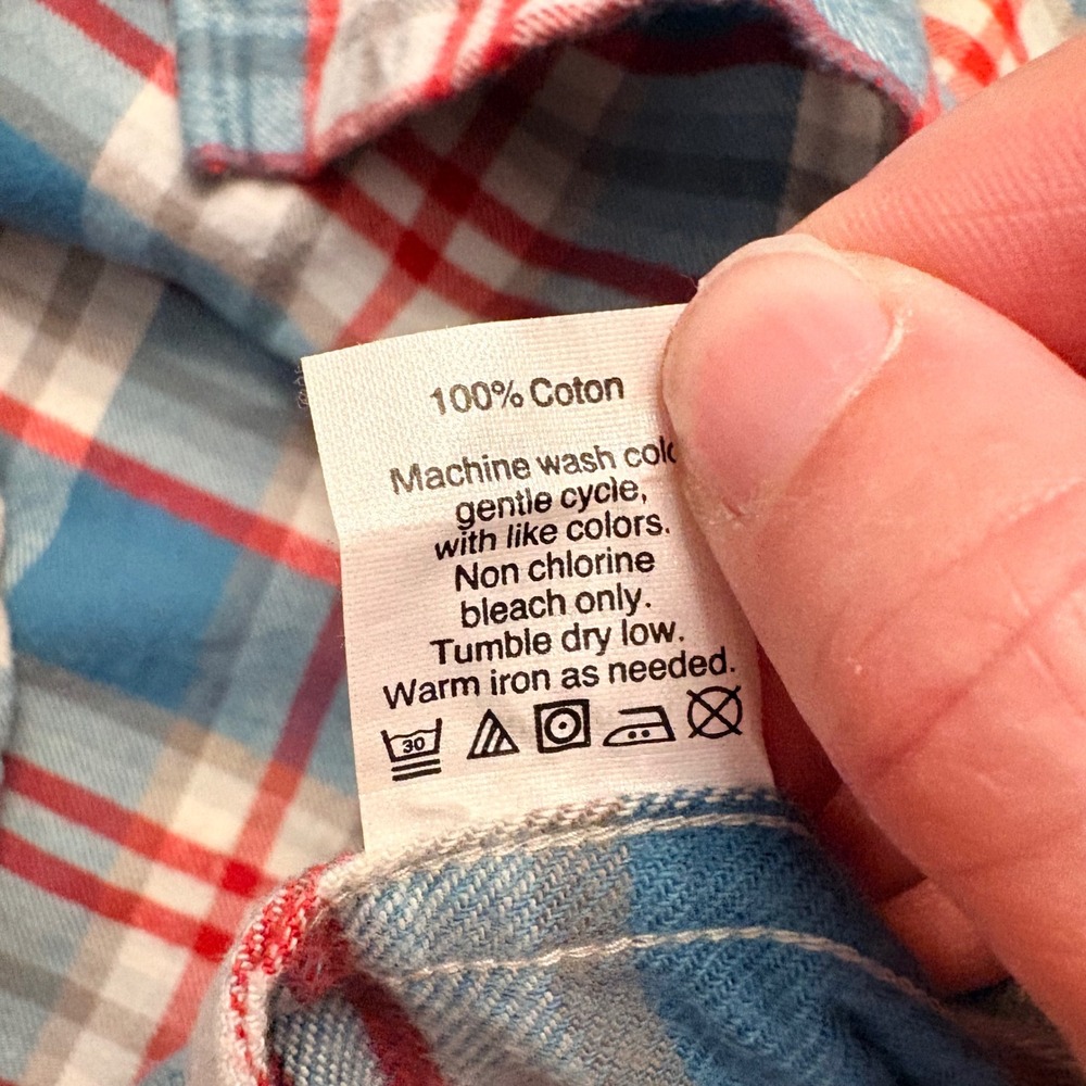 J.Crew Flannel Plaid Button Down Shirt Blue Red White Size M Long Sleeve J Crew - Picture 6 of 9